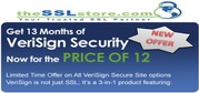 Get 13 Months of VeriSign Secure Site Pro Now for the Price of 12 Months.